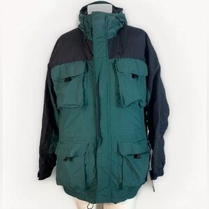 Cabelas jacket and detachable vest 2 in 1 size L tall green/black